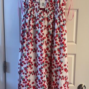 NWT Betsey Johnson Dress Strawberry berry design spring summer XL Maxi Dress